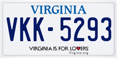 VA license plate VKK5293