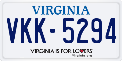 VA license plate VKK5294