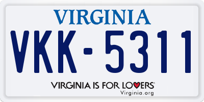 VA license plate VKK5311
