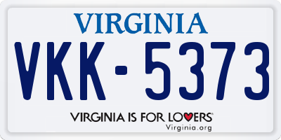 VA license plate VKK5373