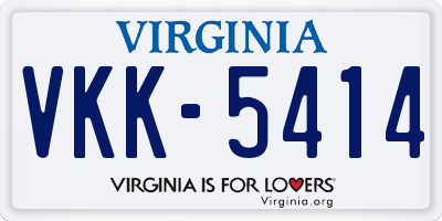 VA license plate VKK5414