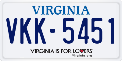 VA license plate VKK5451
