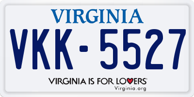 VA license plate VKK5527