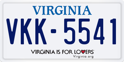 VA license plate VKK5541