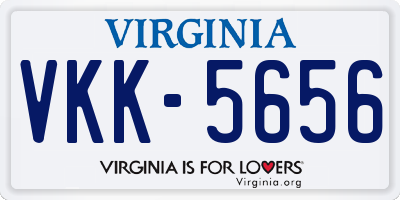 VA license plate VKK5656
