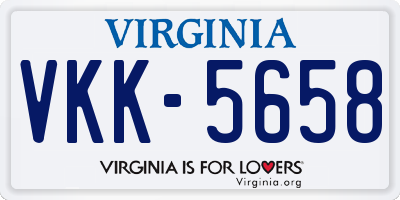VA license plate VKK5658