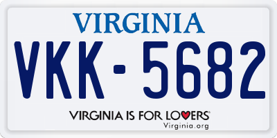 VA license plate VKK5682