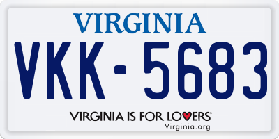 VA license plate VKK5683