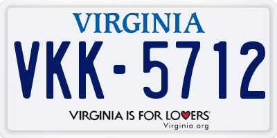 VA license plate VKK5712