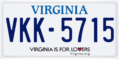 VA license plate VKK5715