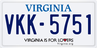 VA license plate VKK5751