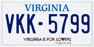 VA license plate VKK5799