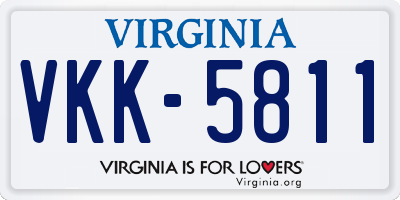 VA license plate VKK5811