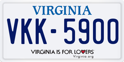 VA license plate VKK5900
