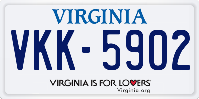 VA license plate VKK5902