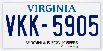 VA license plate VKK5905