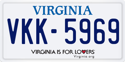 VA license plate VKK5969