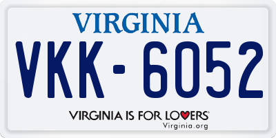 VA license plate VKK6052