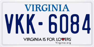 VA license plate VKK6084