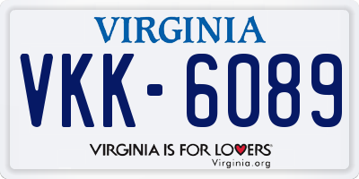 VA license plate VKK6089