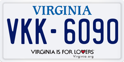 VA license plate VKK6090
