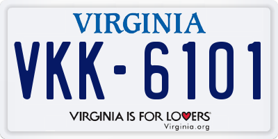 VA license plate VKK6101