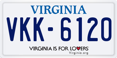 VA license plate VKK6120