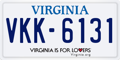 VA license plate VKK6131