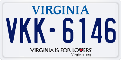 VA license plate VKK6146