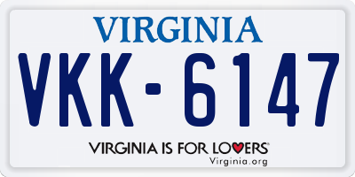 VA license plate VKK6147