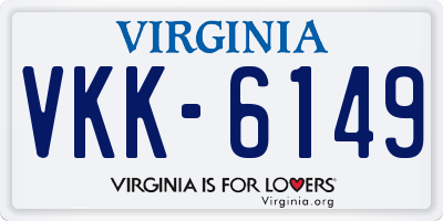 VA license plate VKK6149