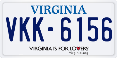 VA license plate VKK6156