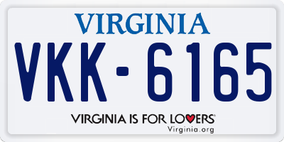 VA license plate VKK6165