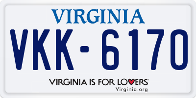 VA license plate VKK6170