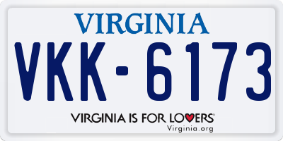 VA license plate VKK6173