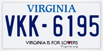 VA license plate VKK6195