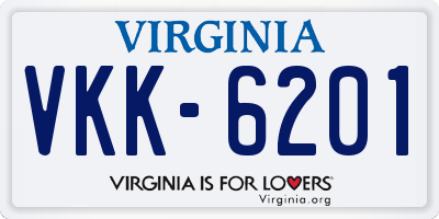 VA license plate VKK6201