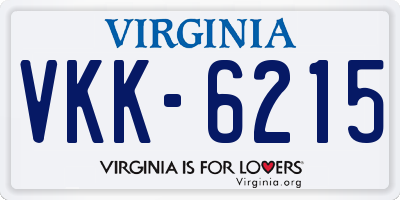 VA license plate VKK6215