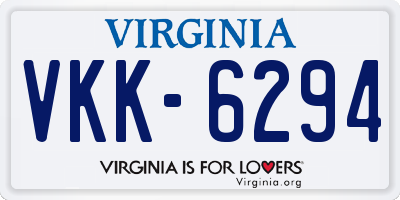 VA license plate VKK6294
