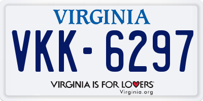 VA license plate VKK6297