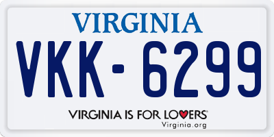 VA license plate VKK6299