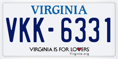 VA license plate VKK6331