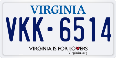 VA license plate VKK6514