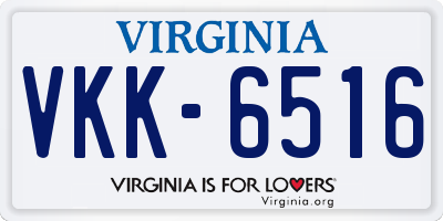 VA license plate VKK6516