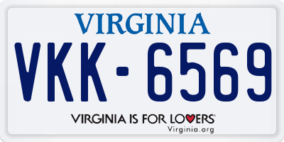 VA license plate VKK6569