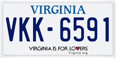 VA license plate VKK6591