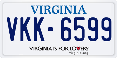 VA license plate VKK6599