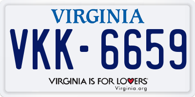 VA license plate VKK6659