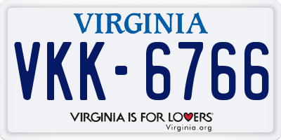 VA license plate VKK6766