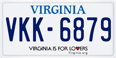 VA license plate VKK6879